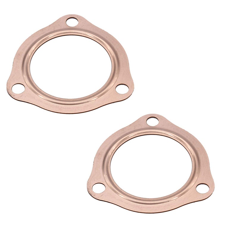 TAKPART 2 1/2"" Copper Header Exhaust Collector Gaskets 2.5 inch Exhaust Gaskets Compatible for SBC BBC 302 350 454 - Image 1